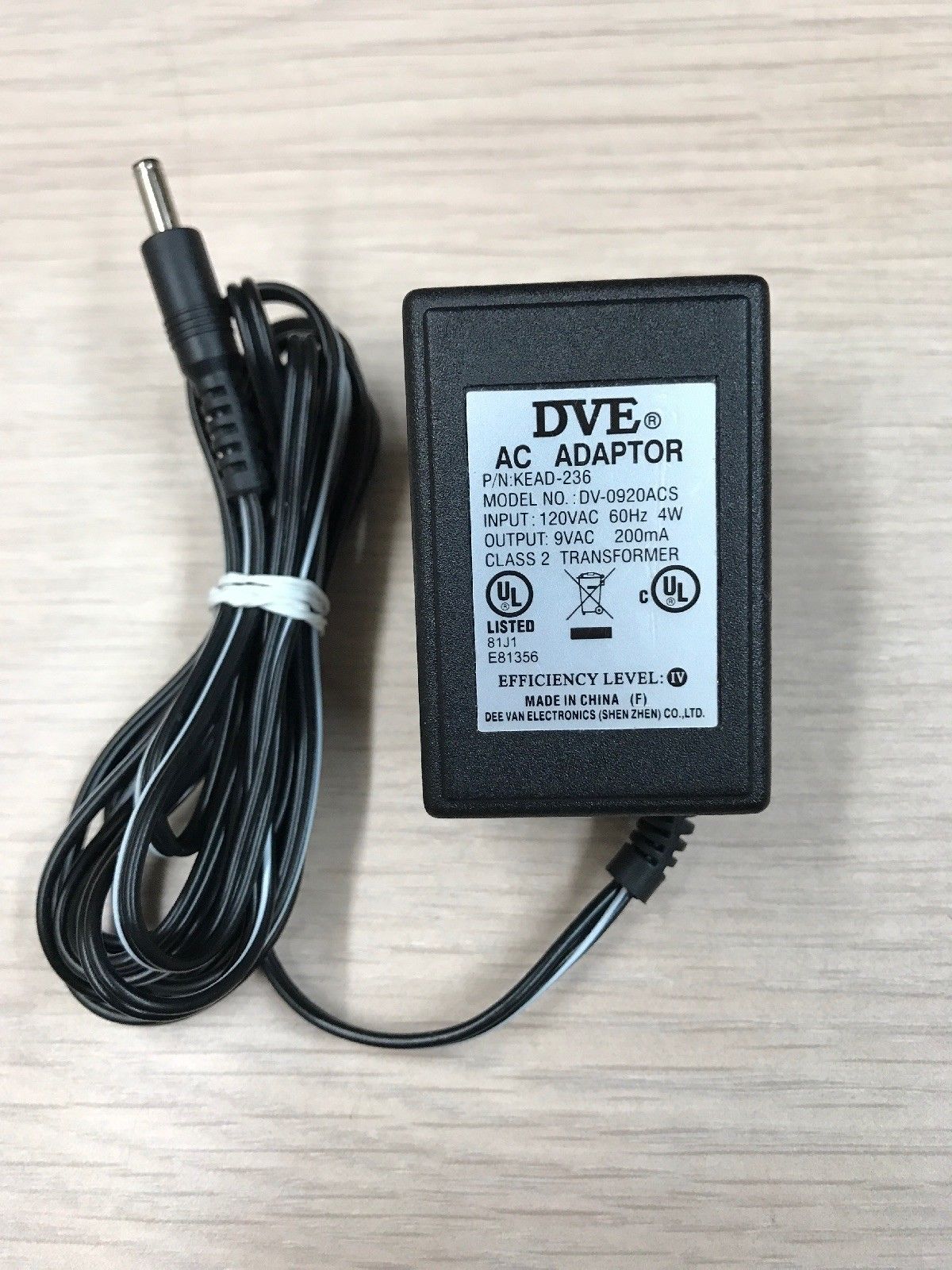 *Brand NEW* 9V AC 200mA AC Adapter DVE KEAD-236 DV-0920ACS Power Supply - Click Image to Close